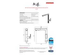 Specification Sheet - Milli Trace Pull Out Sink Mixer Brushed Gunmetal (5 Star) Lead Free