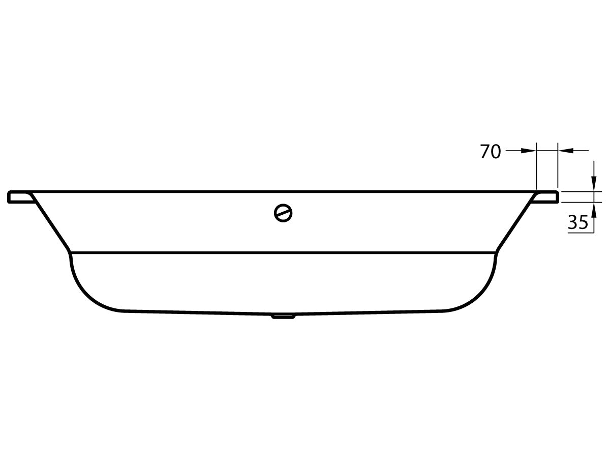 Roca Duo Plus Oval Inset Bath 1800x800mm Chrome Overflow, White
