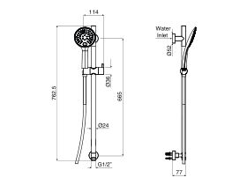 Mizu Drift Single Rail Shower with Top Rail Water Inlet (3 Star)