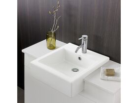 Caroma Liano Semi Recessed Basin 1 Taphole 420mm White
