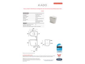 Specification Sheet - Kado Lux Back To Wall Rimless Overheight Pan with Thin Soft Close Quick Release Seat (4 Star)
