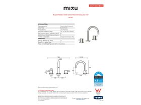 Specification Sheet - Mizu Drift Basin Set Brushed Nickel (6 Star) Lead Free