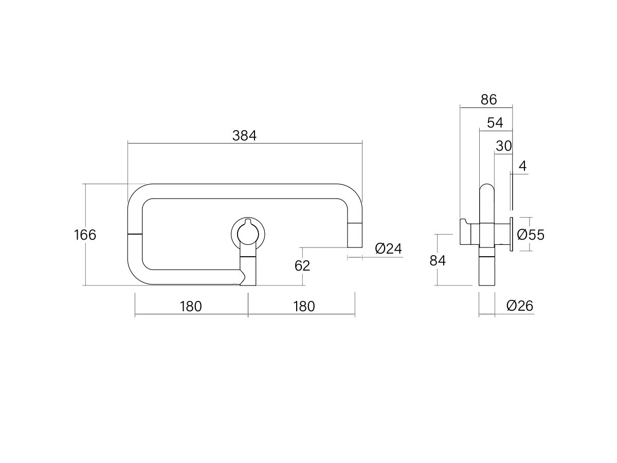 Technical Drawing - Faucet Strommen Vara Fin Wall Pot Filler Tap Lead Free