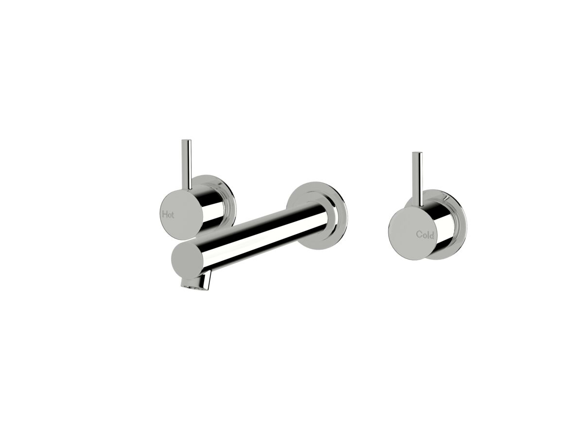 Sussex Scala Straight Wall Basin Set with 200mm Outlet Chrome (6 Star)