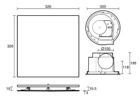 Kado Lux HiFlow 250 Exhaust Fan Square