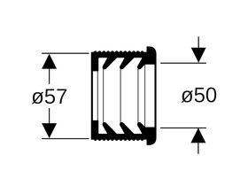Geberit Rubber Trap Adaptor 63mm x 50mm
