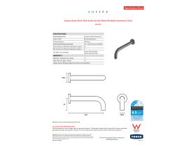 Specification Sheet - Sussex Scala 25mm Wall Outlet Curved 200mm Brushed Gunmetal (3 Star)