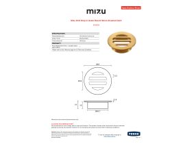 Specification Sheet - Mizu Drift Drop In Grate Round 50mm Brushed Gold