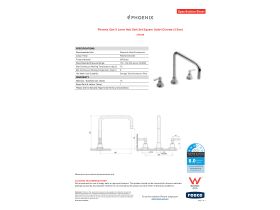 Specification Sheet - Phoenix Gen X Lever Hob Sink Set Square Outlet Chrome (3 Star)