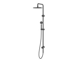 Sussex Pure Twin Rail Shower with Top Rail Water Inlet Brushed Gunmetal (3 Star)
