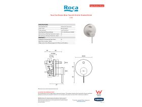 Specification Sheet - Roca Ona Shower Mixer Tap with Diverter Brushed Nickel