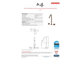 Specification Sheet - Milli Pure Vessel Basin Set with Cirque Textured Handles PVD Brushed Bronze (5 Star)