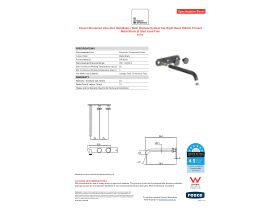 Specification Sheet - Faucet Strommen Vara Disc Wall Basin / Bath Hostess Tap System Right Hand 250mm Trimset Matte Black (6 Star) Lead Free