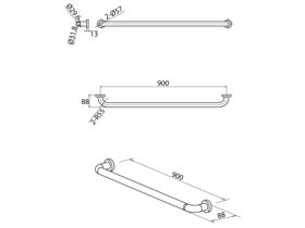 Mobi Grab Rail 900mm Satin Stainless Steel