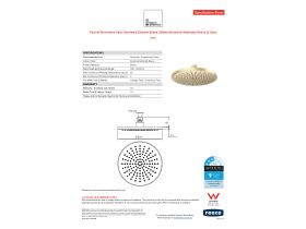 Specification Sheet - Faucet Strommen Vara Overhead Shower Brass 200mm Brushed Admiralty Brass (3 Star)