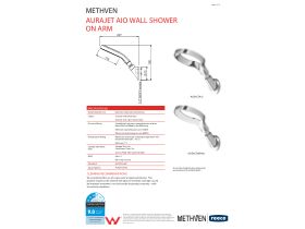 Technical Guide - Methven Aio Aurajet Wall Shower Short Arm (3 Star)