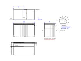 ISSY Cloud I 1000mm x 500mm x 610mm Wall Hung Vanity Unit 2 Touch Latch Doors Semi Inset (No Basin)