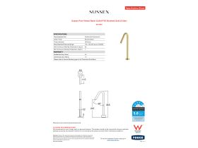 Specification Sheet - Sussex Pure Vessel Basin Outlet PVD Brushed Gold (5 Star)