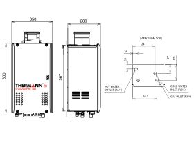 Thermann Commercial Continuous Flow Hot Water Unit Internal 28ltr