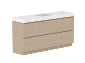 Supporting Image - Posh Domaine All-Drawer Twin 1800mm Floor Mounted Vanity Unit Single Bowl 90mm Top