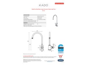 Specification Sheet - Kado Era Sink Mixer Large Chrome (5 Star) Lead Free