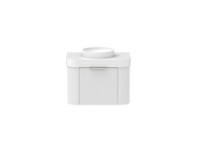 Supporting Image - Kado Neue Fluted Double Curve All Drawer 750mm Wall Hung Vanity with Centre Basin Durasein 90mm Top Ultra White