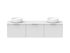 Supporting Image - Kado Neue Fluted Square All Drawer 1800mm Wall Hung Vanity with Double Basin 20mm Top Ultra White