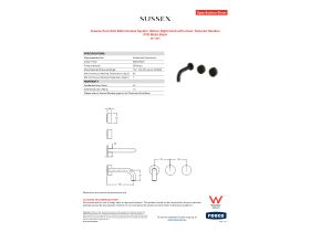 Specification Sheet - Sussex Pure Wall Bath Hostess System 160mm Right Hand with Linear Textured Handles PVD Matte Black