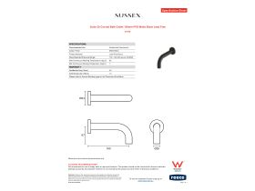 Specification Sheet - Scala 25 Curved Bath Outlet 160mm PVD Matte Black Lead Free
