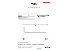 Specification Sheet - Mizu Drift Glass Shelf Brushed Gold
