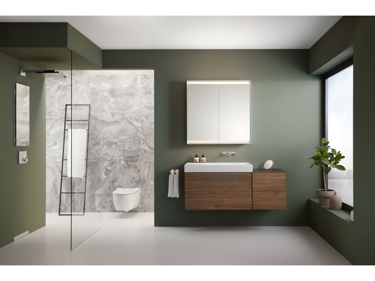 Geberit Sigma 50 Dual Flush Button Concrete Look/Red Gold
