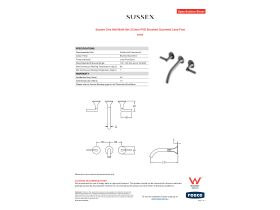 Specification Sheet - Sussex Oria Wall Bath Set 215mm PVD Brushed Gunmetal Lead Free
