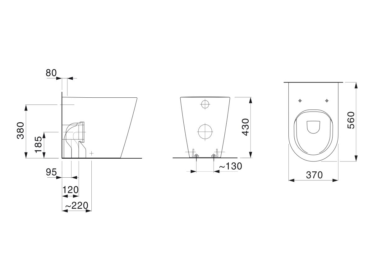 LAUFEN Kartell Rimless Back to Wall Pan (4 Star)
