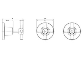 Gen X Wall Top Assembley with 65mm Wall Flange Chrome