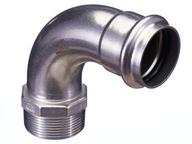 >B< Press Stainless Steel Male Elbow 90 Degree 42mm x 1 1/2"