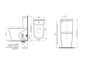 Caroma Forma Close Coupled Back To Wall Back Entry Toilet Suite Soft Close Quick Release Seat White (4 Star)