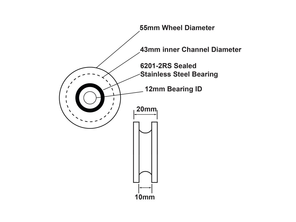 CRH Coolroom Wheel Assembly White 55mm A117
