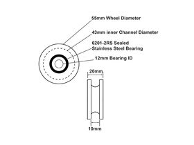 CRH Coolroom Wheel Assembly White 55mm A117