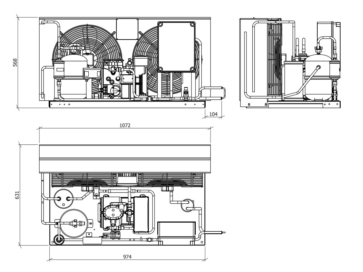 Tecumseh Semi Hermetic EVO Condensing Unit SHT4521ZHR-TZ 3 Phase