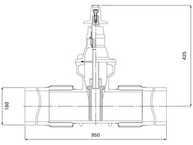 Technical Drawing - DIMAX PE Tailed Valves DN180