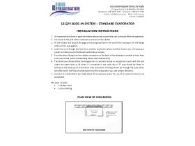 Installation Instructions - Eidis Slide In Refrigeration Unit 3220W 1-1/2Hp Medium Temp 1212/4SI