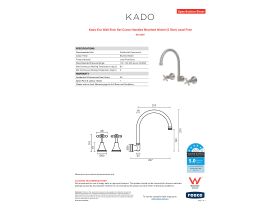 Specification Sheet - Kado Era Wall Sink Set Cross Handles Brushed Nickel (5 Star) Lead Free