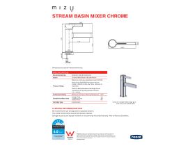 Technical Guide - Mizu Stream Basin Mixer Chrome (5 Star)