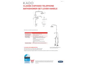 Technical Guide - Kado Classic Exposed Telephone Style Bath/ Shower Set Lever Porcelain Brass Gold