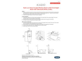 Installation Instructions - Kado Lux CCBTW OH Rimless Back Inlet Toilet Suite