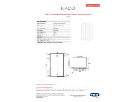 Specification Sheet - Kado Lux Frameless Enclosure with Wall Channel 1200 x 900mm Chrome