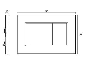 Technical Drawing - Geberit Sigma01 Square Dual Flush Button