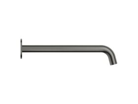 Supporting Image - Mizu Drift Wall Basin/Bath Outlet Curve Spout 300mm Brushed Gunmetal (6 Star) Lead Free - Side