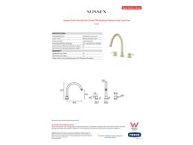 Specification Sheet - Sussex Scala Hob Spa Set Curved PVD Brushed Platinum Gold Lead Free