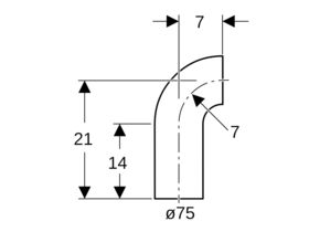 Geberit Long Radius Bend 75mm x 90 Degree